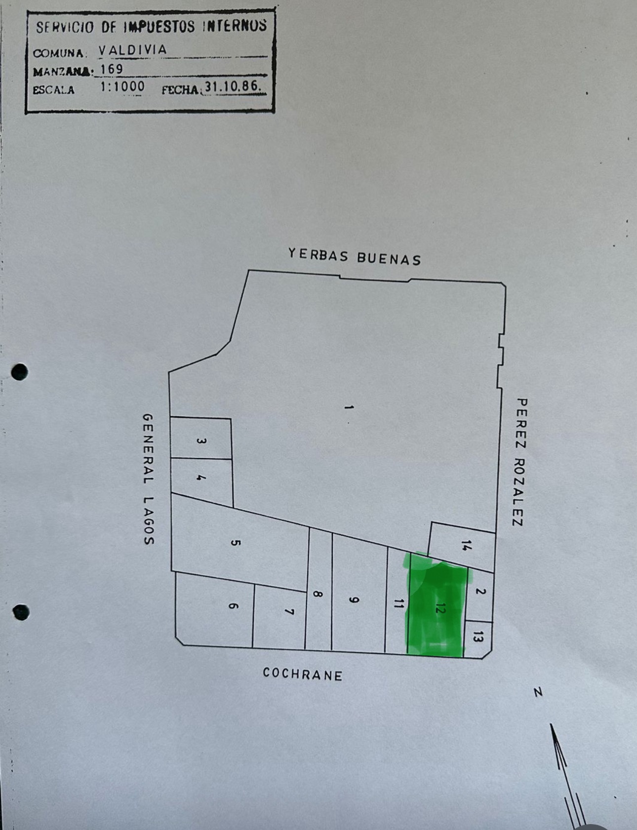 Cochrane 176-188, Valdivia